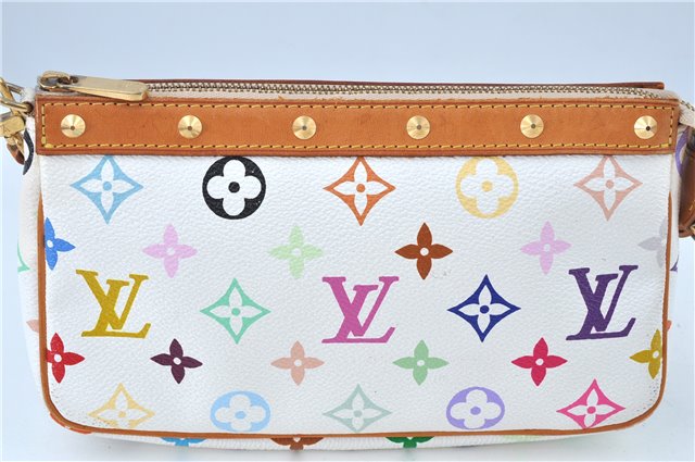 Louis Vuitton Monogram Multicolor Pochette Accessoires Pouch M92649 White J6263