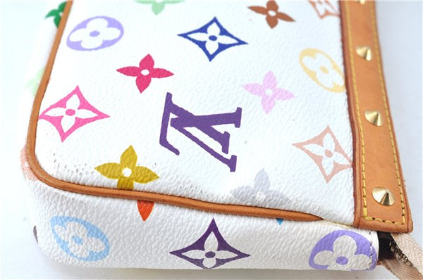 Louis Vuitton Monogram Multicolor Pochette Accessoires Pouch M92649 White J6263