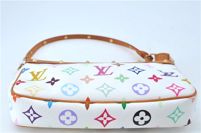 Louis Vuitton Monogram Multicolor Pochette Accessoires Pouch M92649 White J6263