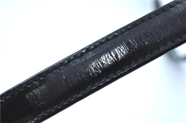 Authentic GUCCI Shoulder Cross Body Bag Purse Enamel Black J6280