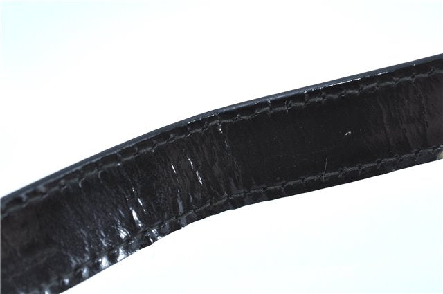 Authentic GUCCI Shoulder Cross Body Bag Purse Enamel Black J6280