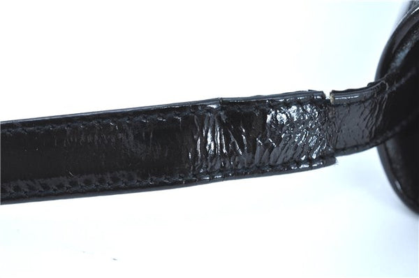 Authentic GUCCI Shoulder Cross Body Bag Purse Enamel Black J6280