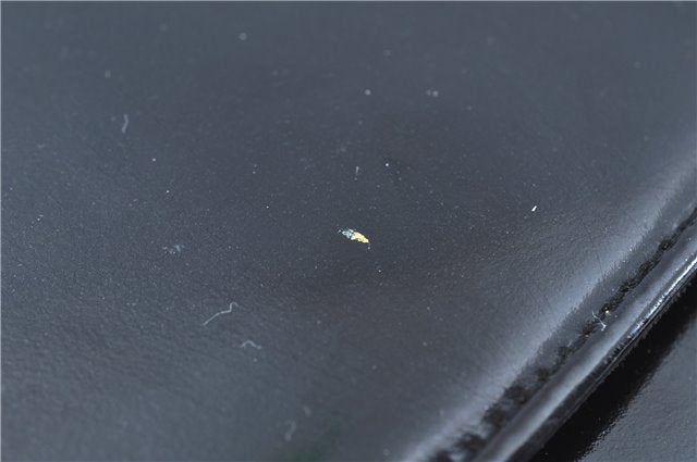 Authentic GUCCI Shoulder Cross Body Bag Purse Enamel Black J6280