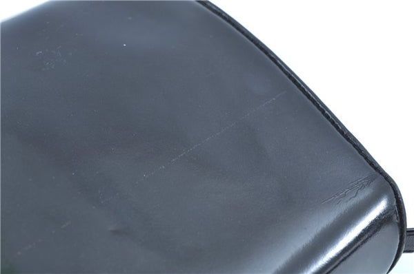 Authentic GUCCI Shoulder Cross Body Bag Purse Enamel Black J6280