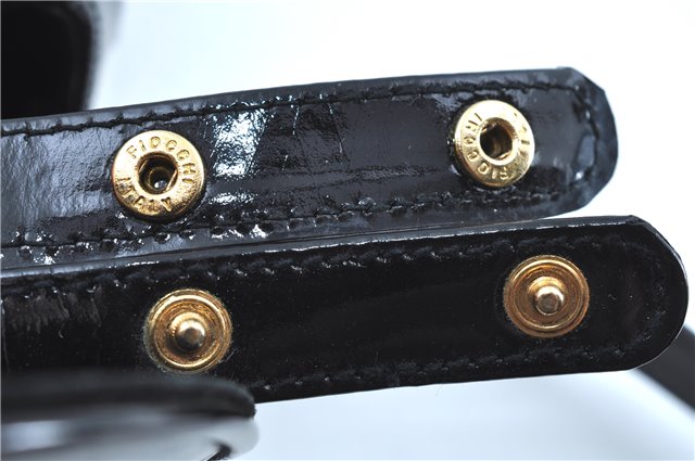 Authentic GUCCI Shoulder Cross Body Bag Purse Enamel Black J6280