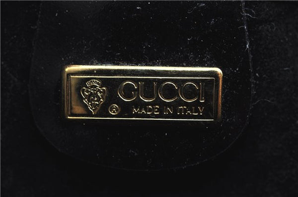 Authentic GUCCI Shoulder Cross Body Bag Purse Enamel Black J6280