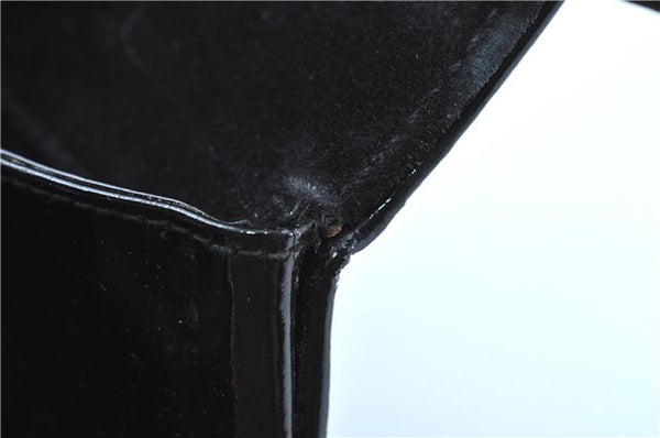 Authentic GUCCI Shoulder Cross Body Bag Purse Enamel Black J6280