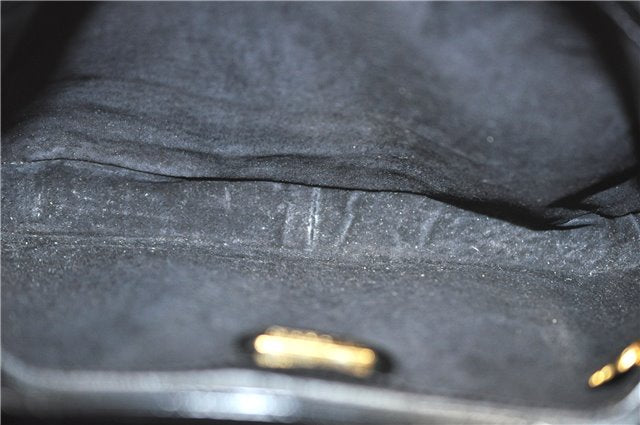 Authentic GUCCI Shoulder Cross Body Bag Purse Enamel Black J6280