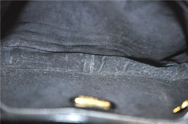 Authentic GUCCI Shoulder Cross Body Bag Purse Enamel Black J6280