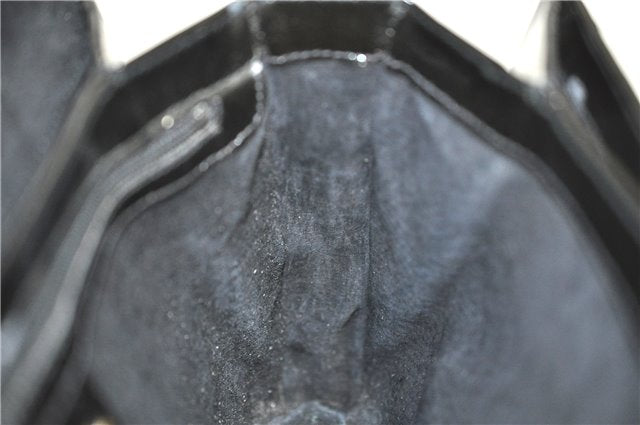 Authentic GUCCI Shoulder Cross Body Bag Purse Enamel Black J6280