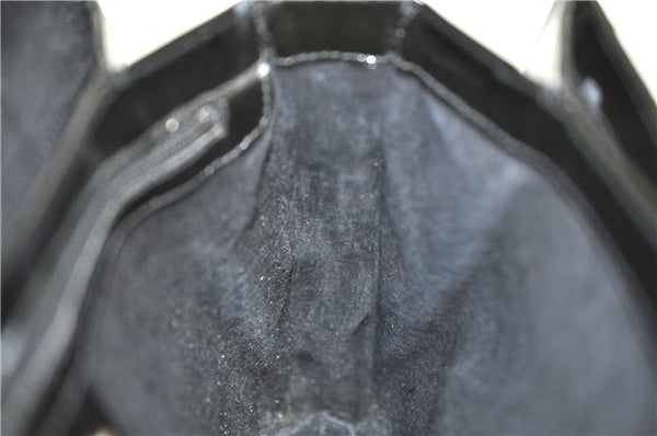 Authentic GUCCI Shoulder Cross Body Bag Purse Enamel Black J6280