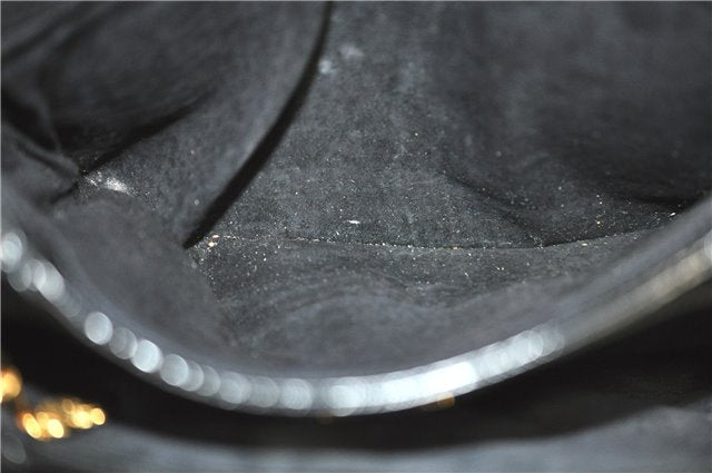 Authentic GUCCI Shoulder Cross Body Bag Purse Enamel Black J6280