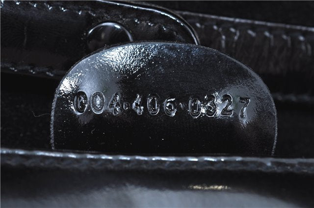 Authentic GUCCI Shoulder Cross Body Bag Purse Enamel Black J6280