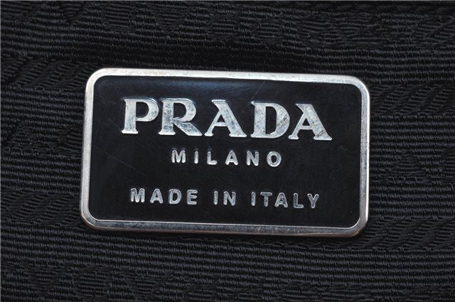 Authentic PRADA Nylon Tessuto Leather Shoulder Hand Bag Purse Black J6294