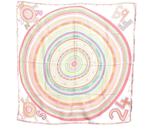 Authentic HERMES Carre 90 Scarf "24 Fbg Paris France" Silk Pink Box J6295