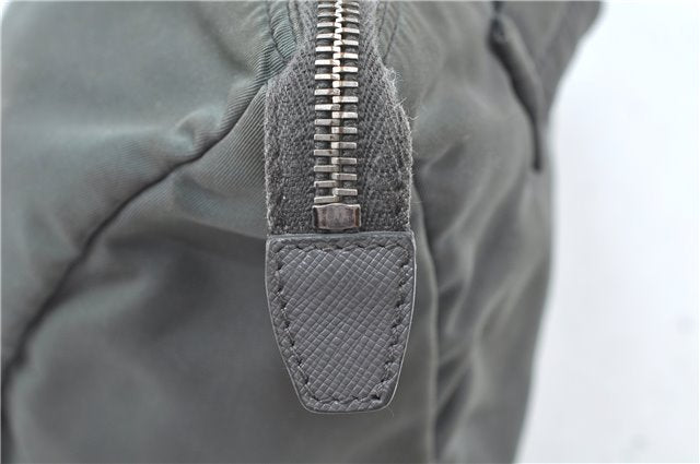 Authentic PRADA Sports Polyester Clutc Bag Purse Gray J6309