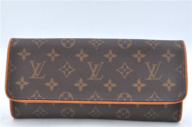 Authentic Louis Vuitton Monogram Pochette Twin GM Shoulder Bag M51852 LV J6313