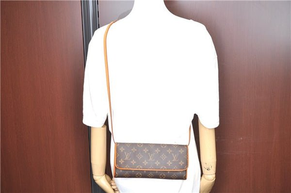 Authentic Louis Vuitton Monogram Pochette Twin GM Shoulder Bag M51852 LV J6313