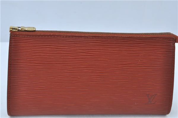 Authentic Louis Vuitton Epi Pochette Accessoires Pouch Brown M52953 LV J6335