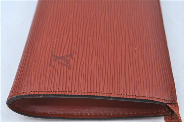 Authentic Louis Vuitton Epi Pochette Accessoires Pouch Brown M52953 LV J6335
