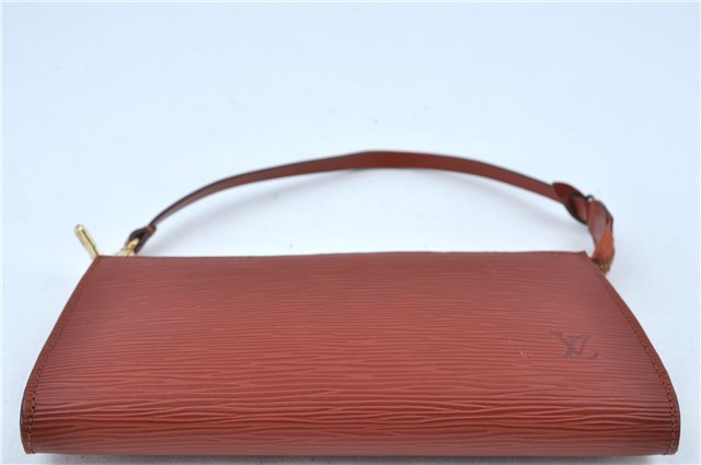 Authentic Louis Vuitton Epi Pochette Accessoires Pouch Brown M52953 LV J6335
