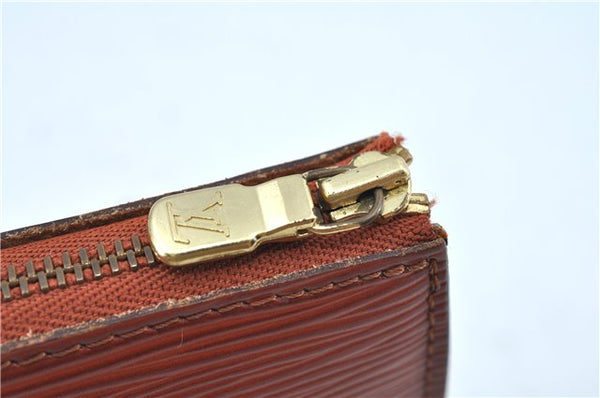 Authentic Louis Vuitton Epi Pochette Accessoires Pouch Brown M52953 LV J6335