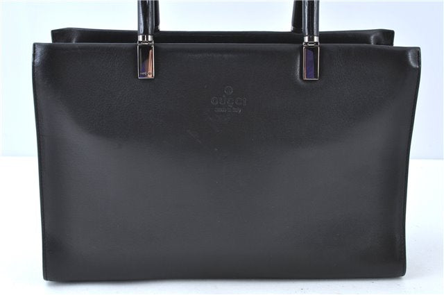 Authentic GUCCI Bamboo 2way Hand Shoulder Bag Purse Leather 0021035 Black J6337