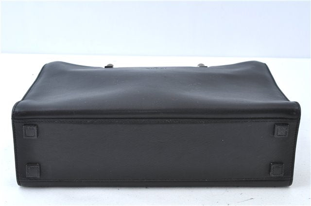 Authentic GUCCI Bamboo 2way Hand Shoulder Bag Purse Leather 0021035 Black J6337