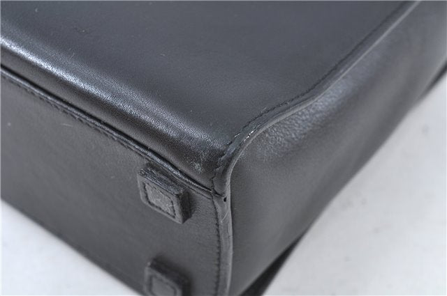 Authentic GUCCI Bamboo 2way Hand Shoulder Bag Purse Leather 0021035 Black J6337