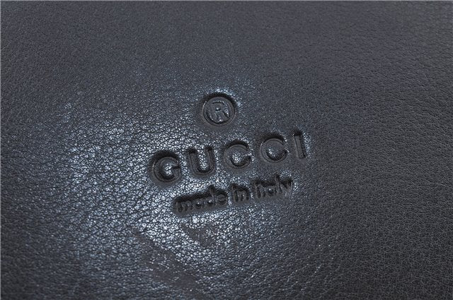 Authentic GUCCI Bamboo 2way Hand Shoulder Bag Purse Leather 0021035 Black J6337