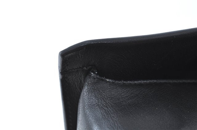 Authentic GUCCI Bamboo 2way Hand Shoulder Bag Purse Leather 0021035 Black J6337