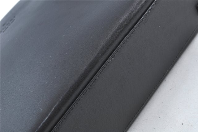 Authentic GUCCI Bamboo 2way Hand Shoulder Bag Purse Leather 0021035 Black J6337