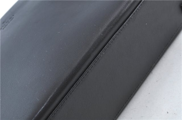 Authentic GUCCI Bamboo 2way Hand Shoulder Bag Purse Leather 0021035 Black J6337