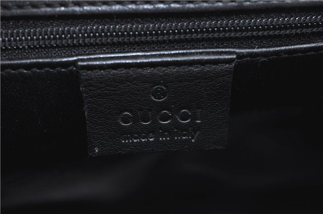 Authentic GUCCI Bamboo 2way Hand Shoulder Bag Purse Leather 0021035 Black J6337
