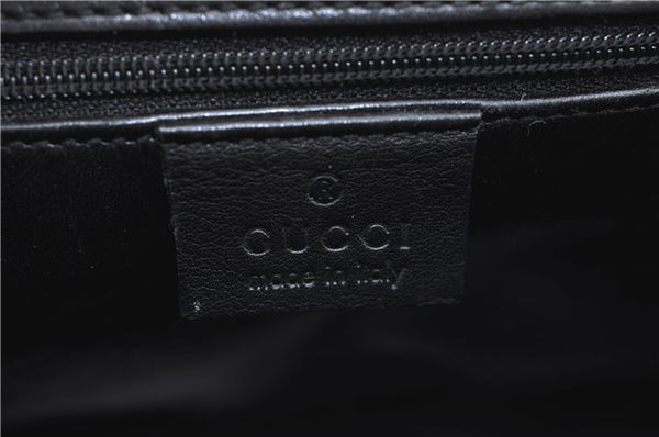 Authentic GUCCI Bamboo 2way Hand Shoulder Bag Purse Leather 0021035 Black J6337