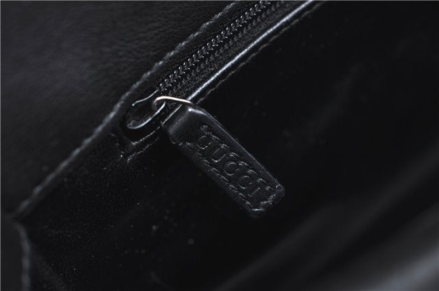 Authentic GUCCI Bamboo 2way Hand Shoulder Bag Purse Leather 0021035 Black J6337