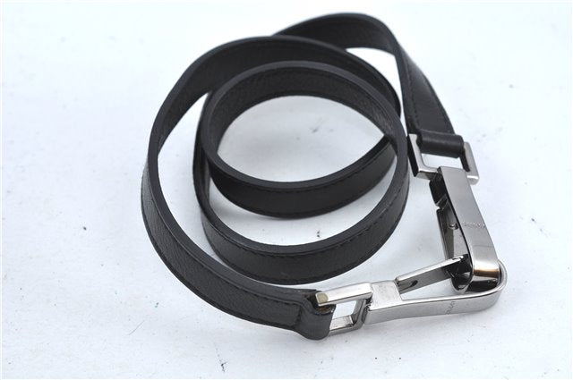 Authentic GUCCI Bamboo 2way Hand Shoulder Bag Purse Leather 0021035 Black J6337