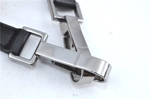 Authentic GUCCI Bamboo 2way Hand Shoulder Bag Purse Leather 0021035 Black J6337