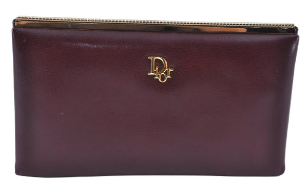 Authentic Christian Dior Clutch Hand Bag Purse Leather Red CD Junk J6340