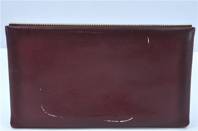 Authentic Christian Dior Clutch Hand Bag Purse Leather Red CD Junk J6340