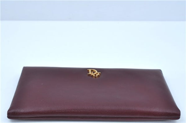 Authentic Christian Dior Clutch Hand Bag Purse Leather Red CD Junk J6340