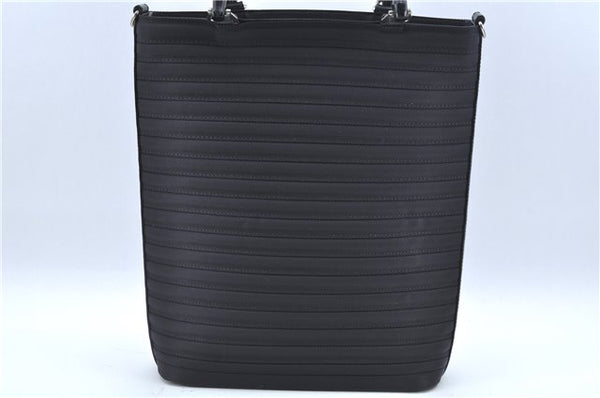 Authentic GUCCI Bamboo 2Way Shoulder Cross Hand Bag Nylon Leather Black J6349