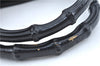 Authentic GUCCI Bamboo 2Way Shoulder Cross Hand Bag Nylon Leather Black J6349