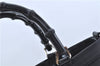 Authentic GUCCI Bamboo 2Way Shoulder Cross Hand Bag Nylon Leather Black J6349