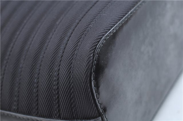 Authentic GUCCI Bamboo 2Way Shoulder Cross Hand Bag Nylon Leather Black J6349