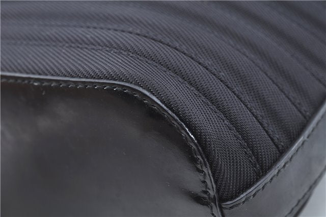 Authentic GUCCI Bamboo 2Way Shoulder Cross Hand Bag Nylon Leather Black J6349