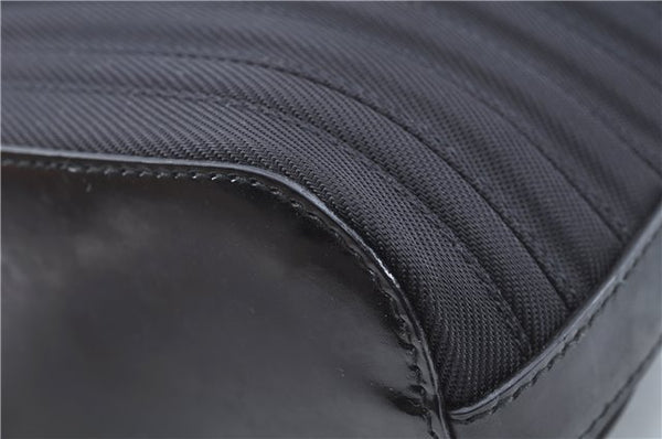 Authentic GUCCI Bamboo 2Way Shoulder Cross Hand Bag Nylon Leather Black J6349