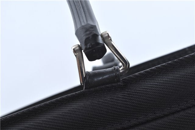 Authentic GUCCI Bamboo 2Way Shoulder Cross Hand Bag Nylon Leather Black J6349