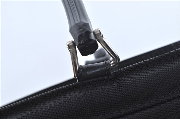 Authentic GUCCI Bamboo 2Way Shoulder Cross Hand Bag Nylon Leather Black J6349