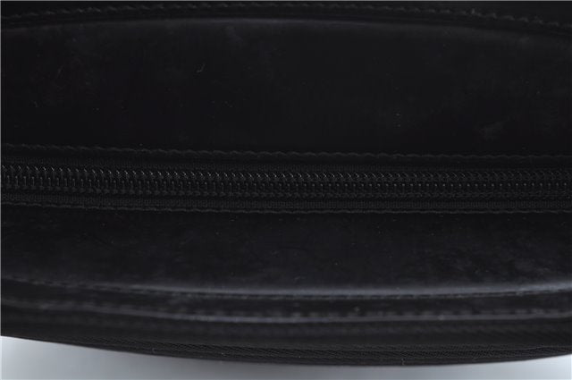 Authentic GUCCI Bamboo 2Way Shoulder Cross Hand Bag Nylon Leather Black J6349